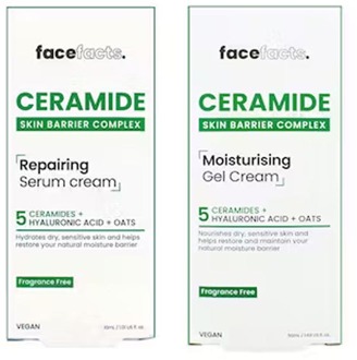 Huidverzorgingskit Face Facts Ceramide Repairing Serum Cream + Moisturising Gel Cream 30 ml + 50 ml