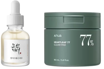 Huidverzorgingskit Luxplus Anua Heartleaf 77% Clear Pad & Beauty of Joseon Glow Deep Serum Rice + Arbutin 70 + 30
