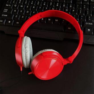 Huidvriendelijke Draagbare Stereo Vouwen Comfortabele Gaming Headset Met Microfoon Hoofdtelefoon 3.5Mm Wired MP3 Speler Voor Xiaomi rood nee mic