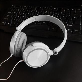 Huidvriendelijke Draagbare Stereo Vouwen Comfortabele Gaming Headset Met Microfoon Hoofdtelefoon 3.5Mm Wired MP3 Speler Voor Xiaomi wit met mic