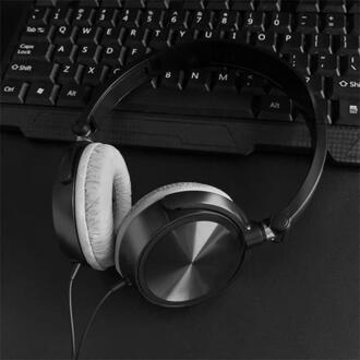 Huidvriendelijke Draagbare Stereo Vouwen Comfortabele Gaming Headset Met Microfoon Hoofdtelefoon 3.5Mm Wired MP3 Speler Voor Xiaomi zwart nee mic