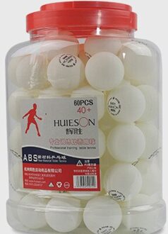 Huieson 60Pcs/Vat 1 Ster Tafeltennis Ballen S40 + Materiaal Abs Plastic Ping Pong Ballen Voor school Club Training Wedstrijd wit