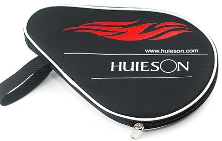 Huieson Kalebas Tafeltennis Racket Case Oxford Tafeltennis Bat Draagtas Met Buitenste Rits Zak Voor Tafeltennis Ping pong Ballen zwart