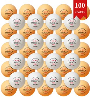 Huieson Tafeltennis Ballen X40 + 3 Ster Abs Nieuw Materiaal Professionele Team Bal 30/50/100 Pcs Ping Pong ballen 2.8G Training Ballen 50 wit 50 geel