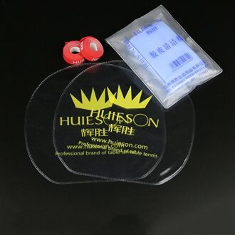 Huieson Tafeltennis Rubber Beschermende Film + Cleaner Spons + Racket Rand Bescherming Tape rood