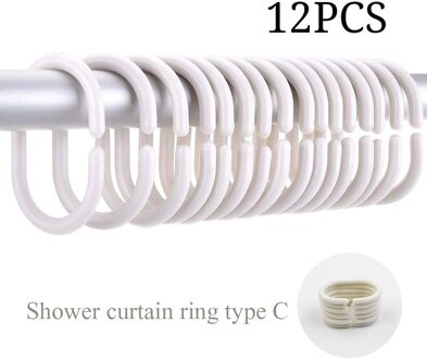 Huis Douchegordijn Ringen Clear Set Van 12 Siliconen Rubber Twistable Douchegordijn Ring Haken Voor Opknoping Badkamer Accessoires