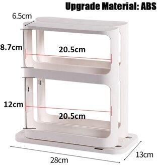 Huis Keuken Spice Organisator Rack Multifunctionele Roterende Opslag Plank Glijbaan Keukenkast Kast Organizer Storage Rack wit-B