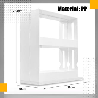 Huis Keuken Spice Organisator Rack Multifunctionele Roterende Opslag Plank Glijbaan Keukenkast Kast Organizer Storage Rack wit