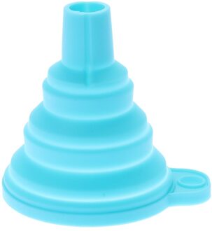 Huis Keuken Trechter Food-Grade Siliconen Vouwen Intrekbare Lange Hals Trechter Creatieve Huishoudelijke Vloeibare Doseren Mini Trechter blauw