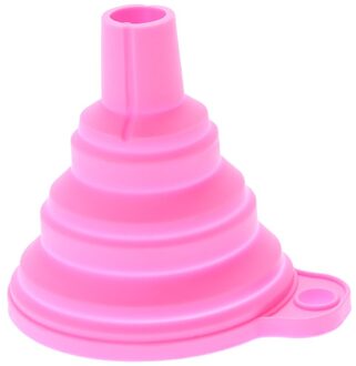 Huis Keuken Trechter Food-Grade Siliconen Vouwen Intrekbare Lange Hals Trechter Creatieve Huishoudelijke Vloeibare Doseren Mini Trechter roze