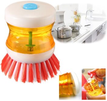 Huis Keuken Wassen Gebruiksvoorwerpen Pot Afwasborstel Met Afwasmiddel Zeep Dispenser Cleaner Tool Cepillo Para Platos