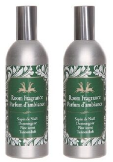 Huis parfum - 2x - dennengeur - spray - 100 ml - huisgeur - dennenboom geuren