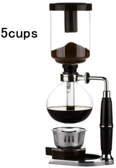 Huis Stijl Sifon Koffiezetapparaat Thee Sifon Pot Vacuüm Koffiezetapparaat Glas Type Koffiezetapparaat Filter 3cup 5Cups 5 Cups