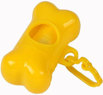 Huisdier Afvalzak Dispenser Voor Hond Afval Tas Houder-Plastic Vuilniszak Dispenser Carrier Case geel