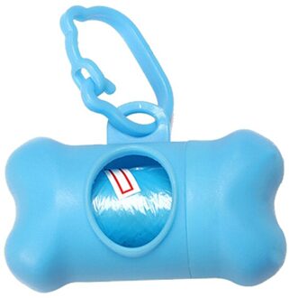 Huisdier Afvalzak Dispenser Voor Hond Afval Tas Houder Plastic Vuilniszak Dispenser Carrier Case Hond Huisdier 10 Roll Afval kak Tassen lucht blauw