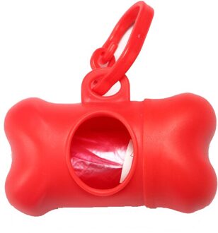 Huisdier Afvalzak Dispenser Voor Hond Afval Tas Houder Plastic Vuilniszak Dispenser Carrier Case Hond Huisdier 10 Roll Afval kak Tassen Rood