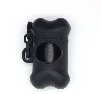 Huisdier Afvalzak Dispenser Voor Hond Afval Tas Houder Plastic Vuilniszak Dispenser Carrier Case Hond Huisdier 15 Roll Afval kak Tassen zwart