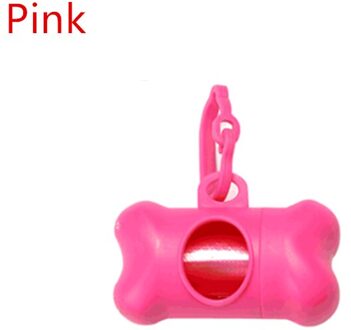 Huisdier Afvalzak Dispenser Voor Hond Afval Tas Houder Plastic Vuilniszak Dispenser Carrier Case Hond Huisdier Afval Kak Tassen roze