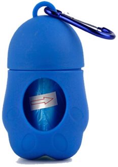Huisdier Afvalzak Dispenser Voor Hond Afval Tas Houder-Plastic Vuilniszak Dispenser Carrier Case Hond Huisdier Chihuahua Opslag doos blauw