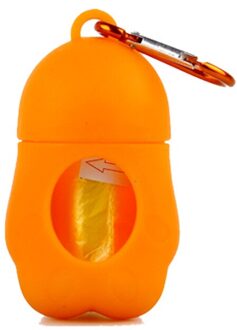 Huisdier Afvalzak Dispenser Voor Hond Afval Tas Houder-Plastic Vuilniszak Dispenser Carrier Case Hond Huisdier Chihuahua Opslag doos oranje
