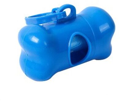 Huisdier Afvalzak Dispenser Voor Hond Afval Tas Houder Plastic Vuilniszak Dispenser Carrier Case Hond Pet Met 1 Roll afval Kak Tassen Blauw