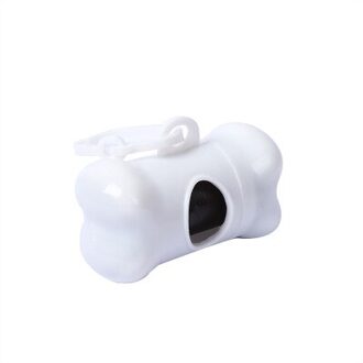 Huisdier Afvalzak Dispenser Voor Hond Afval Tas Houder Plastic Vuilniszak Dispenser Carrier Case Hond Pet Met 1 Roll afval Kak Tassen wit