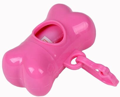 Huisdier Afvalzak Dispenser Voor Hond Afval Tas Houder-Plastic Vuilniszak Dispenser Carrier Case roze