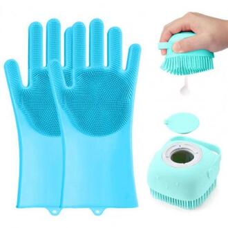 Huisdier Bad Borstel Hond Anti-Bite Siliconen Handschoen Opslag Shampoo Zachte Anti-Kras Wassen Borstel Huisdier Bad Massage accessoires Kam
