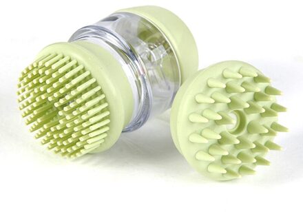 Huisdier Bad Massage Borstel Siliconen Multifunctionele Dubbele Hoofd Borstels Voor Hond Kat Baden Reinigen Huisdier Shampoo Grooming Douche tool groen