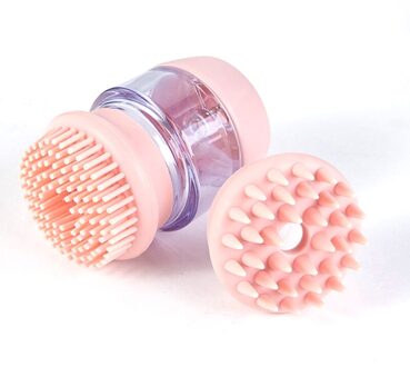 Huisdier Bad Massage Borstel Siliconen Multifunctionele Dubbele Hoofd Borstels Voor Hond Kat Baden Reinigen Huisdier Shampoo Grooming Douche tool Roze