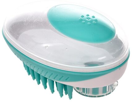 Huisdier Baden Massage Borstel, Zachte Borstel Hoofd, Universele Voor Kleine En Middelgrote Katten En Honden groen