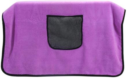 Huisdier Badhanddoek Met Double-Layer Fiber Pocket Huisdier Badjas Voor Pet paars