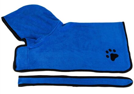 Huisdier Badhanddoek Zachte Niet-pluizende Hond Kat Absorberende Microfiber Badjas Drogen Vegen Doek Pyjama Slapen Kleding Dierbenodigdheden Blauw / M