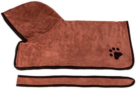 Huisdier Badhanddoek Zachte Niet-pluizende Hond Kat Absorberende Microfiber Badjas Drogen Vegen Doek Pyjama Slapen Kleding Dierbenodigdheden bruin / L