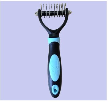 Huisdier Bont Knot Cutter Verwijder Rake Grooming Vergieten Borstel Kam Rake Hond Kat Blauw