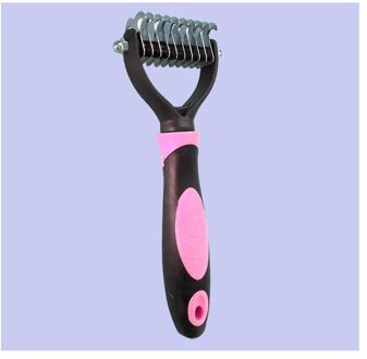Huisdier Bont Knot Cutter Verwijder Rake Grooming Vergieten Borstel Kam Rake Hond Kat Roze