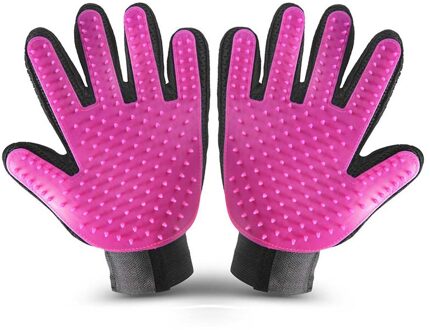 Huisdier Borstel Handschoen Hond Supplies pet Kat hond borstel Effectieve massage handschoenen haar schoonmaken kam A65 links en rechtsaf roze