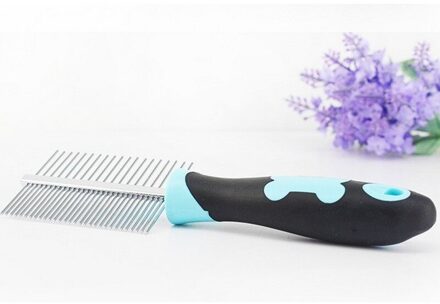 Huisdier Borstel Kam Dubbelzijdig Rvs Naald Huisdier Kam Hond Ontharing Grooming Supplies HTL blauw
