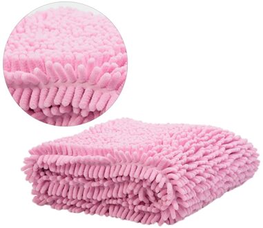 Huisdier Chenille Handdoek Hond Wateropname Handdoek Hond Chenille Douche Handdoek (Paars) roze