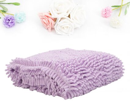 Huisdier Chenille Handdoek Hond Wateropname Handdoek Hond Chenille Douche Handdoek (Paars)