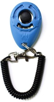 Huisdier Clicker Hond Opleiding Fluitje Plastic Klik Trainer Aid Tool Verstelbare Polsband Geluid Sleutelhanger Puppy Gehoorzaamheid Levert Blauw