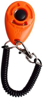 Huisdier Clicker Hond Opleiding Fluitje Plastic Klik Trainer Aid Tool Verstelbare Polsband Geluid Sleutelhanger Puppy Gehoorzaamheid Levert oranje