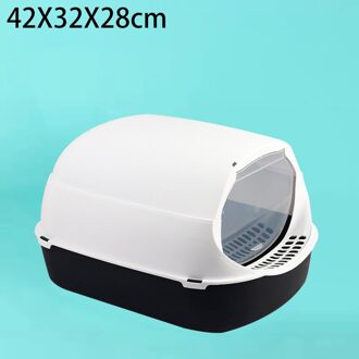 Huisdier Deodorant Kattenbak Volledig Gesloten Zandbak Huisdier Kitten Plastic Schoon Wastafel Ondersteek Indoor Puppy Kitten Anti Splash Wc zwart