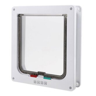 Huisdier Deur Huisdier Flap Eenvoudig Te Installeren Veiligheid Abs Rustige Huisdier Katten Deur Flap Voor Katten Plastic Huisdier Poort Deur kit Kat Honden Flap Deuren wit / L
