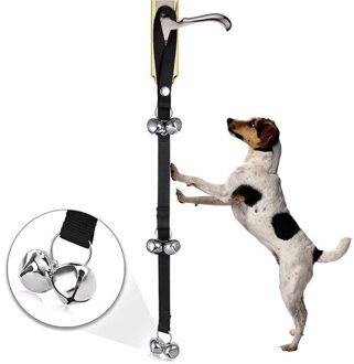 Huisdier Deurbellen Touw Training Speelgoed Hond Trein Deurbel Rinkelen Ropes Cord Alarm Deurbel Voor Honden Katten Verstelbare Dierbenodigdheden zwart