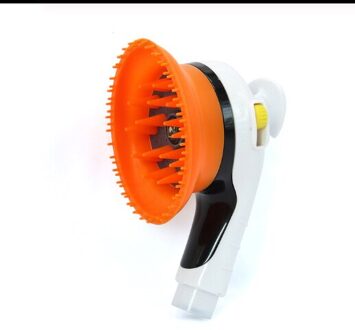 Huisdier Douche Sproeier Zachte Rubberen Massage Bad Douche Handheld Douchekop Huisdier Grooming Borstel Dierbenodigdheden Hond Bad Sproeier oranje