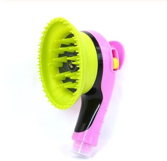 Huisdier Douche Sproeier Zachte Rubberen Massage Bad Douche Handheld Douchekop Huisdier Grooming Borstel Dierbenodigdheden Hond Bad Sproeier roze