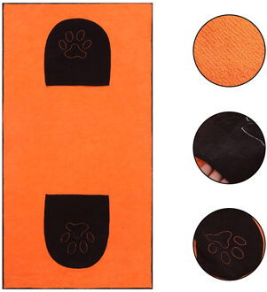 Huisdier Drogen Handdoek Ultra-absorberende Hond Badhanddoek Microfiber Pootafdruk Pocket Bad Grooming Handdoek 50x100cm