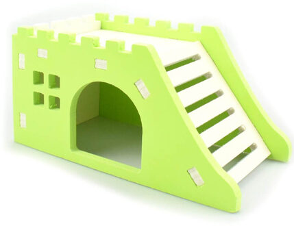 Huisdier Egel Kasteel Speelgoed Huisdier Huis Bekijken Dek Ladder Huisdier Producten 1 Pc Hamster Huis Hamster Nest Houten groen