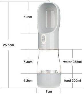 Huisdier Fles Hond Water Feeder Kom Draagbare Water Voedsel Fles Huisdieren Outdoor Reizen Drinken Hond Kommen Water Kom Voor Honden grijs